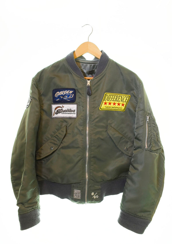 アルファ  ALPHA INDUSTRIES  ワッペン 刺繍 FLIGHT JACKET フライトジャケット 緑  MIL-J-7448K  ジャケット グリーン Mサイズ 103MT-770