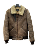 アビレックス AVIREX B-6 FLIGHT JACKET フライト ジャケット ムートン ボア ボンバー ジップアップ 軍用 アウター 茶 サイズ 34 ジャケット 無地 ブラウン 104MT-1810
