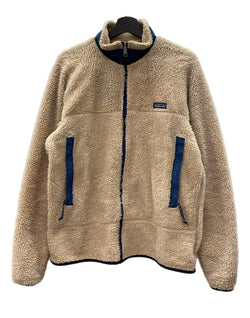 パタゴニア Patagonia PEF RETRO X FLEECE JACKET レトロ フリース ジャケット ボア ジップアップ USA製 アウトドア 薄茶 ジャケット ロゴ ベージュ Mサイズ 104MT-2197