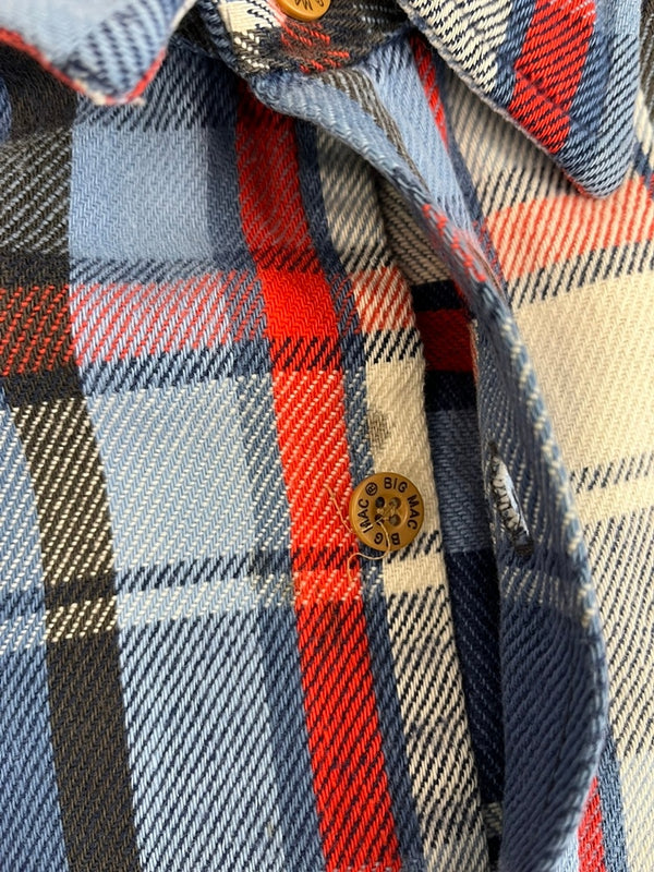 ビッグマック BIG MAC 80s～ ヴィンテージ Vintage コットン ネルシャツ チェックシャツ US古着 青 白 赤 XL 長袖シャツ ブルー LLサイズ 101MT-4090
