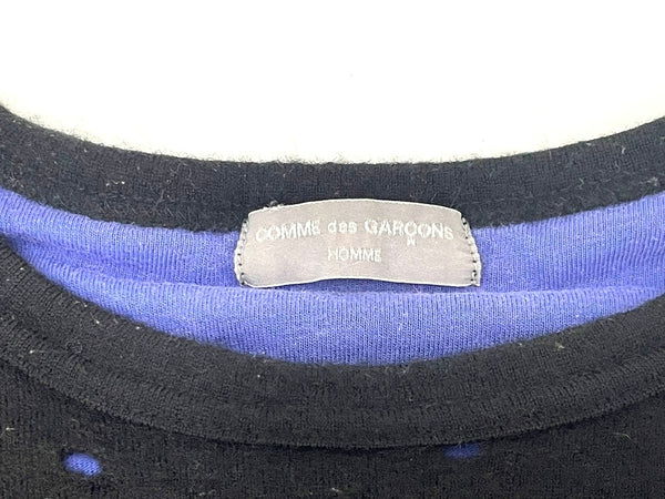 コムデギャルソン COMME des GARCONS HOMME 02AW ドットレイヤード スウェット ニット HG-T035 セーター ブラック 601MT-36