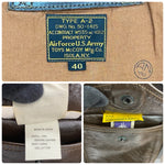 【曜日割引対象外】 リアルマッコイズ THE REAL McCOY'S トイズマッコイ Toys McCoy TYPE A-2 レザーフライト 30-1415 ジャケット ブラウン 40サイズ 201MT-3953 VB