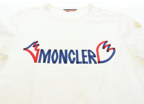 モンクレール MONCLER ロゴ プリント 半袖Tシャツ 白  D20918025250 8390Y 2 Tシャツ ホワイト 103MT-2854