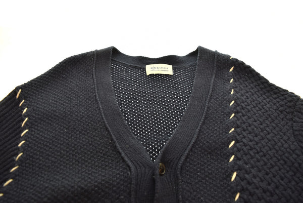 クオン KUON マルチパターンカーディガン  ハンドステッチ 142KNO12900 カーディガン ネイビー 3Lサイズ 103MT-2688