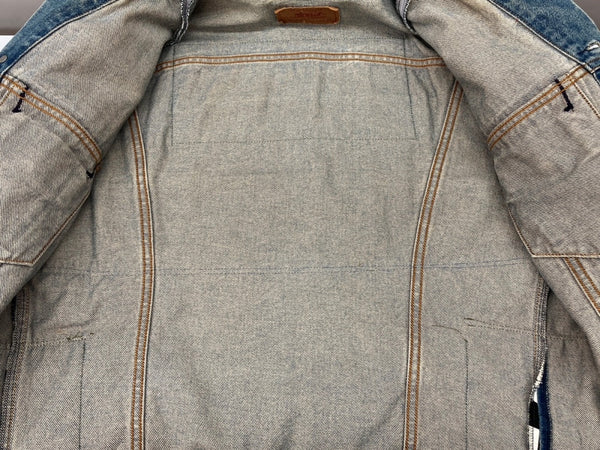 アパッチ APACHE REMAKE DENIM JACKET リメイク デニム ジャケット Gジャン ボタン ジャージ アウター インディゴ 青 ジャケット ロゴ マルチカラー Fサイズ 104MT-2214