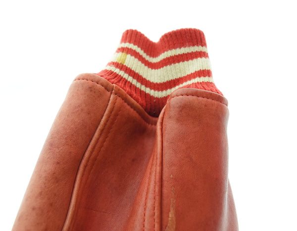 アビレックス AVIREX 90's 90年代 レザー スタジャン ラグラン スタジアムジャンパー ジャケット レッド Sサイズ 103MT-3102