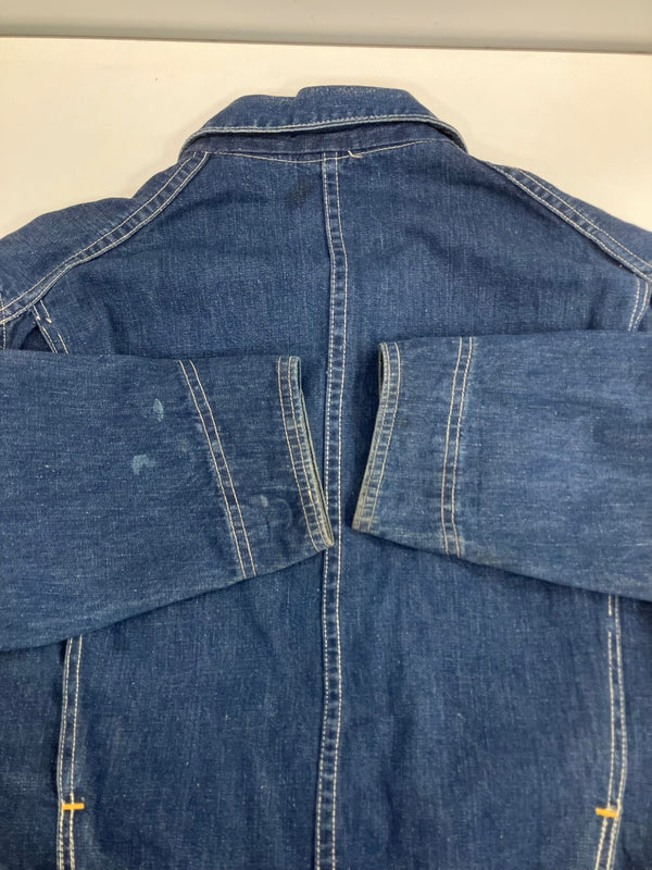 キャントバステム CAN'T BUST EM 60’s 60年代 GOLD LABEL ニワトリ ガチャポケ デニム オールインワン ジャンプスーツ 五角形TALON ZIP タロン VINTAGE ヴィンテージ つなぎ・オーバーオール ブルー Lサイズ 40L 101MB-615