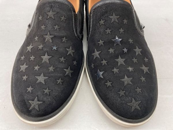 ジミーチュウ JIMMY CHOO GROVE GLITTER STARS ラメ スター 星 スタッズ スニーカー SNEAKERS SLIP-ONS イタリア製 BLACK 黒 レディース靴 スリッポン ブラック SIZE40 104S-822