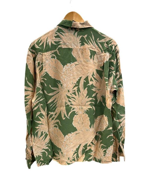 サンサーフ SUN SURF RAYON HAWAIIAN SHIRT “ISLAND PINEAPPLE” レーヨン アロハシャツ 緑 SS28785 長袖シャツ グリーン Lサイズ 101MT-4851
