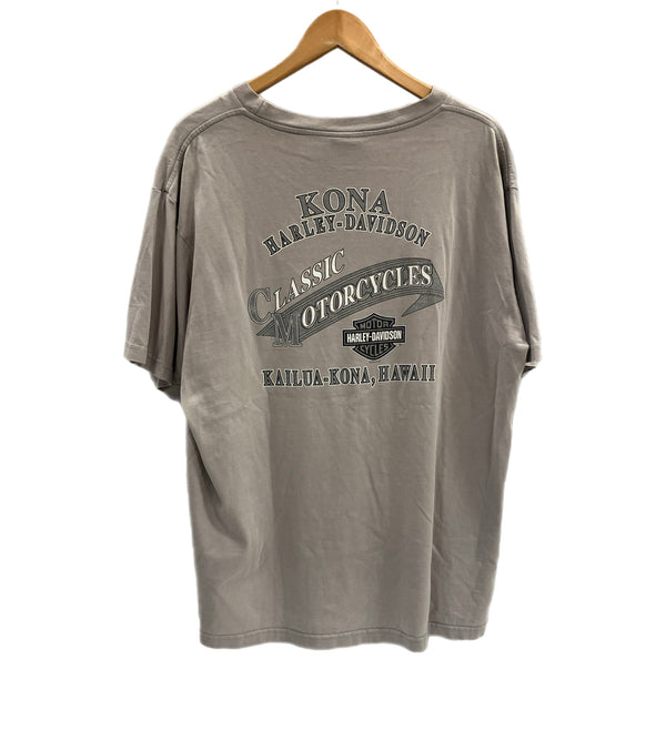 ハーレーダビッドソン Harley-Davidson 00's An American Edition MORTERCYCLE イーグル モーターサイクル バイク バーアンドシールドロゴ 両面 プリント - Tシャツ ブラウン 101MT-4540