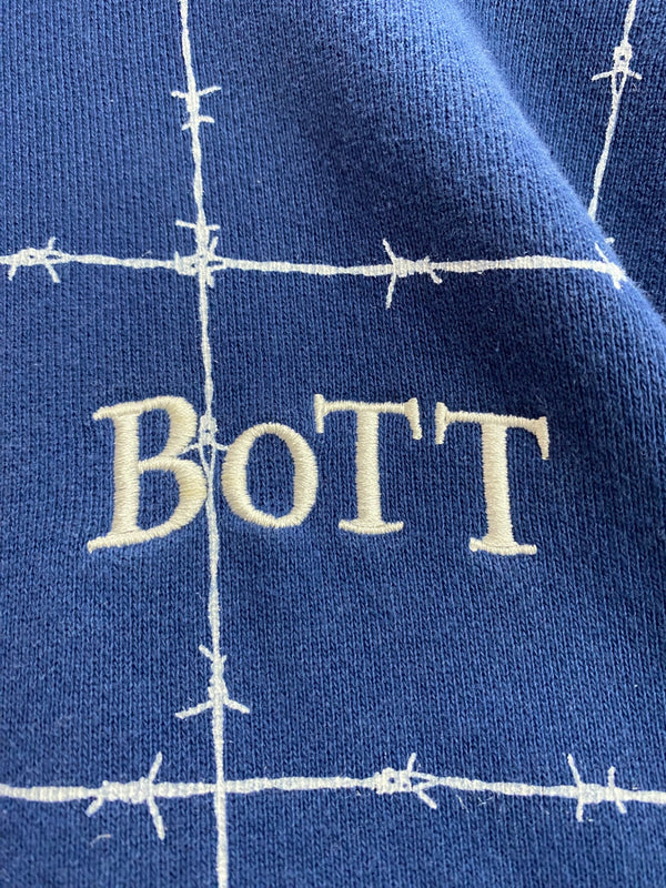ボット BoTT 有刺鉄線柄 フーディー 223BoTT16-H パーカ ブルー Mサイズ 201MT-3825