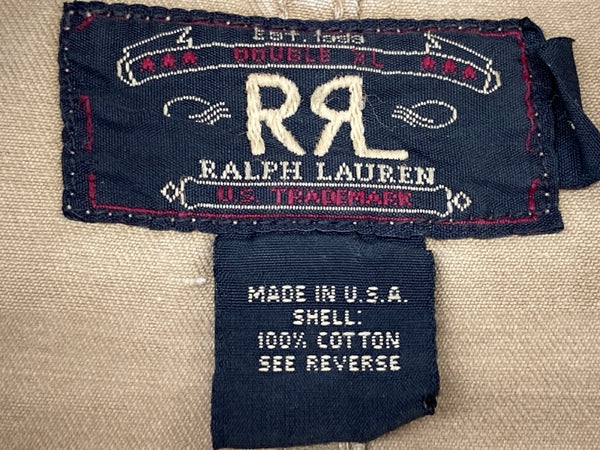 ダブルアールエル RRL 90s 90年代 三ツ星タグ サファリジャケット フロントボタン ヴィンテージ VINTAGE ラルフローレン RALPH LAUREN コットン USA製 BROWN 茶色 BEIGE ベージュ ジャケット ブラウン Mサイズ 104MT-2041