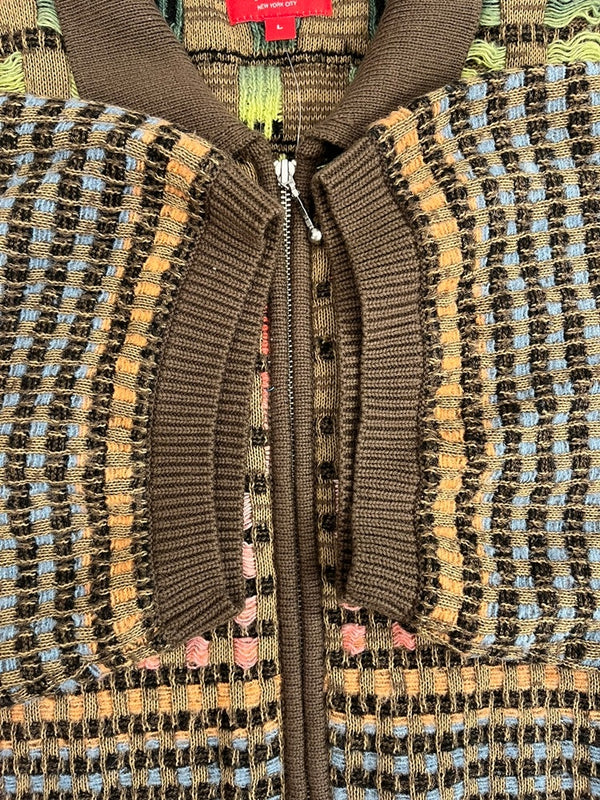 シュプリーム SUPREME 23SS Gradient Grid Zip Up Polo グラディエント グリッド ジップアップ ニット ポロ  半袖シャツ マルチカラー Lサイズ 101MT-4553