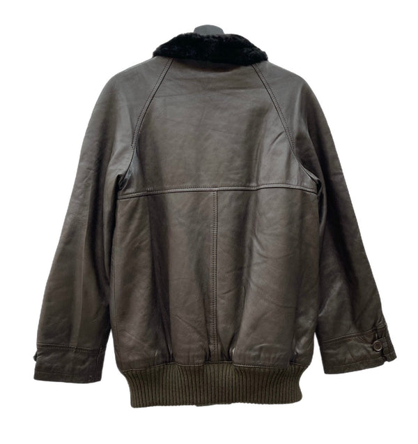 ヴィンテージ vintage Raspini Firenze ラスピーニフィレンツェ ユーロ イタリア フライトジャケット ボア レザージャケット 片爪 G-1 茶 サイズ46 ジャケット 無地 ブラウン 104MT-2239