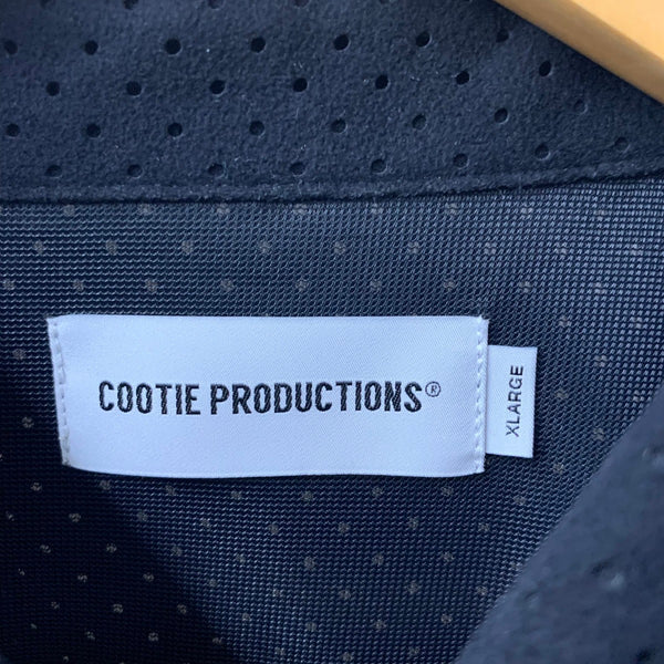 クーティープロダクションズ COOTIE PRODUCTIONS Punching Faux Suede Work Shirt 半袖シャツ ブラック XLサイズ 201MT-4402