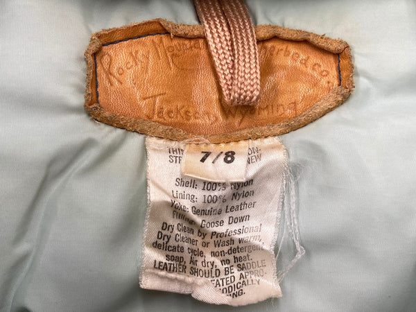 ロッキーマウンテンフェザーベッド Rocky Mountain Featherbed 70s 70年代 ダウンベスト レザーヨーク 青 45846 ベスト 無地 ブルー 104MT-1928