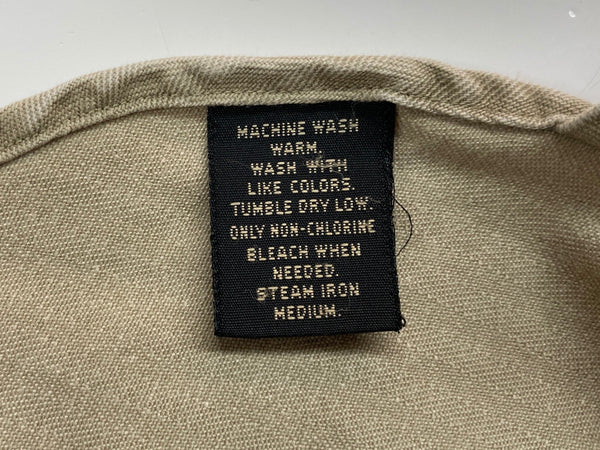 ダブルアールエル RRL 90s 三ツ星タグ プルオーバー ヘリンボーン HBT ミリタリー ワークシャツ マチ付き 長袖シャツ 無地 ベージュ Mサイズ 104MT-2061