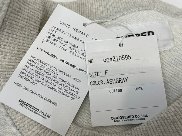 ディスカバード DISCOVERED ユーズド 再構築 スウェットシャツ  DC NS-OA-CU-01 スウェット グレー フリーサイズ 601MT-91