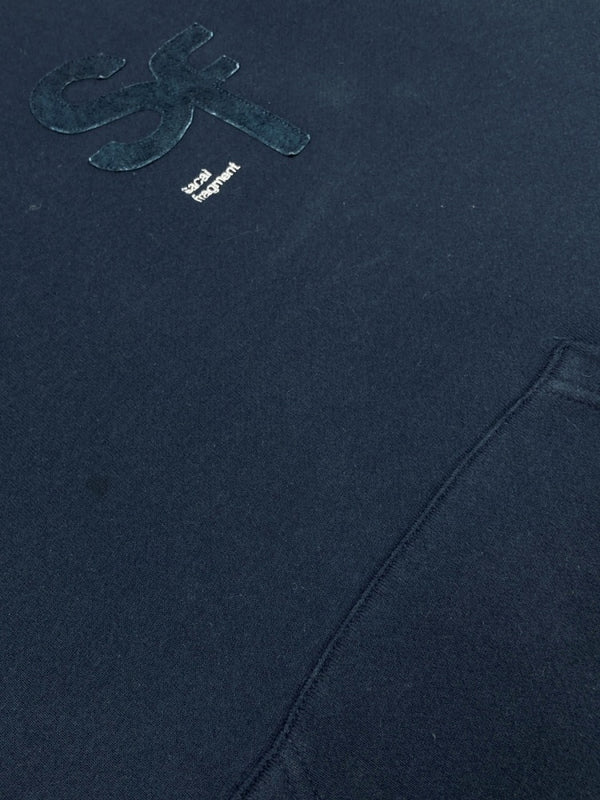 サカイ sacai 21AW × Fragment Design フラグメント Pullover Hoodie プルオーバー フーディ ダメージ加工 SF 紺 21-0315S サイズ 2 パーカ ロゴ ネイビー 104MT-1595