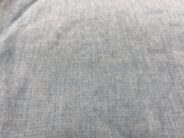 ダブルアールエル RRL 三ツ星タグ DENIM SHIRT デニム バンドカラー シャンブレー フロントボタン ヴィンテージ VINTAGE ラルフローレン RALPH LAUREN マレーシア製 ライトブルー 水色 長袖シャツ 無地 ブルー Sサイズ 104MT-1955