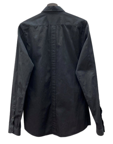 グッチ GUCCI DRESS SHIRT ドレス シャツ フラップポケット ボタン スリム 比翼 長袖 黒 322331 21131 サイズ 38 長袖シャツ 無地 ブラック 104MT-2323