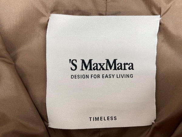 マックスマーラ Max Mara エス 'S ナイロン NYLON ロング丈 マキシ丈 フーディ フロントジップ ダブルジップ ウエストマーク BROWN 茶色 902603986 コート ブラウン SIZE38 104LT-220
