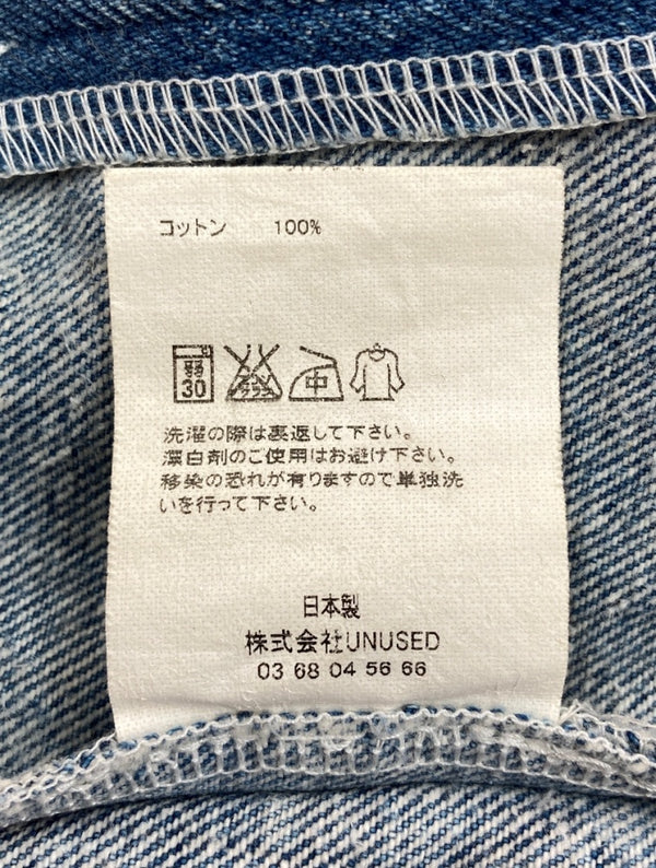 アンユーズド UNUSED 16AW REMAKE PATCHWORK DENIM リメイク パッチワーク デニム 再構築 ジップフライ ズボン パンツ 青 無地 UW0542 デニム ブルー サイズ 2 104MB-141