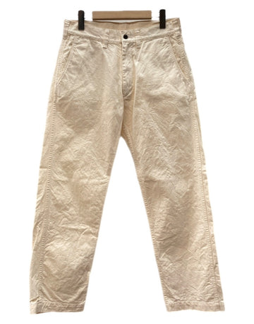 コムデギャルソン COMME des GARCONS HOMME WORK PANTS ワーク パンツ ジップフライ トラウザーズ 白 無地 HM-P018 ボトムスその他 ホワイト Sサイズ 104MB-399