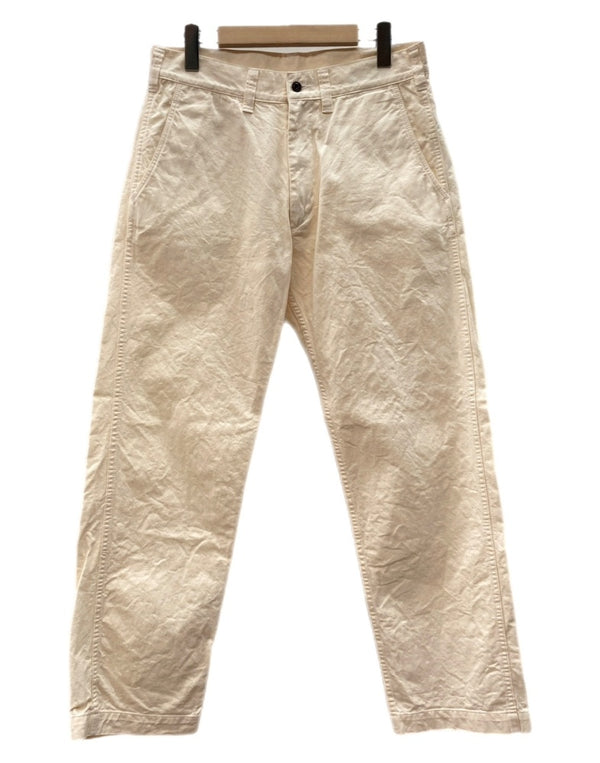 コムデギャルソン COMME des GARCONS HOMME WORK PANTS ワーク パンツ ジップフライ トラウザーズ 白 無地 HM-P018 ボトムスその他 ホワイト Sサイズ 104MB-399