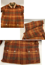 ウィリスアンドガイガー Willis & Geiger リバーシブル 裏チェック 襟レザー カバーオール ハンティング ジャケット カーキ Mサイズ 101MT-5082