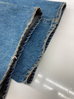 ハイク HYKE DENIM BARREL LEG JEANS デニム バレル レッグ ジーンズ ジーパン ウォッシュ加工 ボタンフライ パンツ インディゴ 青 無地 デニム ブルー サイズ2 104MB-395