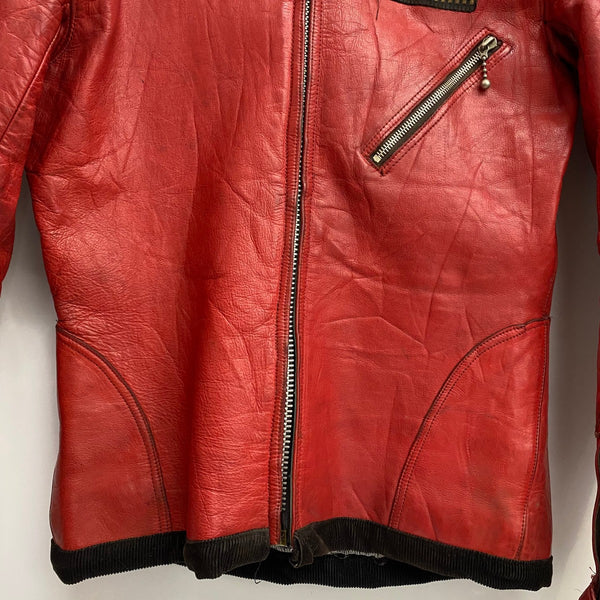 【曜日割引対象外】 ルイスレザー Lewis Leathers シングル ライダースジャケット レザー ジャケット レッド 40サイズ 201MT-4573 VB