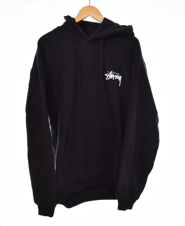 ステューシー STUSSY 8 Ball Fade Hoodie フェード エイト ボール フーディー MADE in GUATEMALA グアテマラ製 ストックロゴ プルオーバー パーカ ブラック Lサイズ 103MT-2988