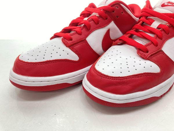 ナイキ NIKE 23年製 DUNK LOW SP ST JOHN'S ダンク ロー セント ジョーンズ カレッジ シューズ 白 赤 CU1727-100 メンズ靴 スニーカー レッド 28cm 104-shoes619