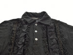 トリココムデギャルソン tricot COMME des GARCONS AD2005 00s 00's フリル切替 TP-T001 半袖ポロシャツ ブラック 103LT-126