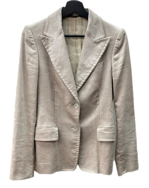グッチ GUCCI トムフォード期 90s~00s Vintage ヴィンテージ ピークドラペル フォーマル スーツ 2B シングル コーデュロイ シルク コットン BEIGE 135205.ZI023 ジャケット ベージュ SIZE40 104LT-182