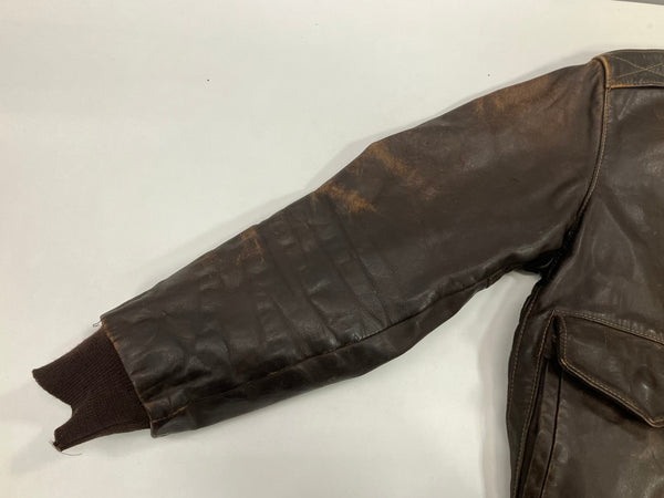 ミリタリー military 50's 50年代 US AIR FORCE A-2 フライトジャケット レザー CONMAR ZIP VINTAGE ヴィンテージ ジャケット ブラウン 101MT-5190