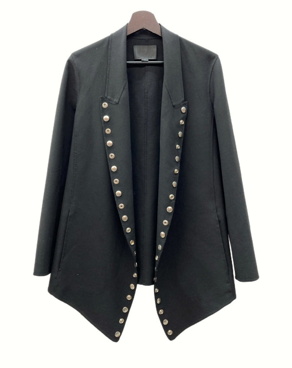 アレキサンダーワン Alexander Wang TAILORED JACKET テーラード ジャケット スナップボタン 薄手 黒 ジャケット 無地 ブラック XSサイズ 104MT-989