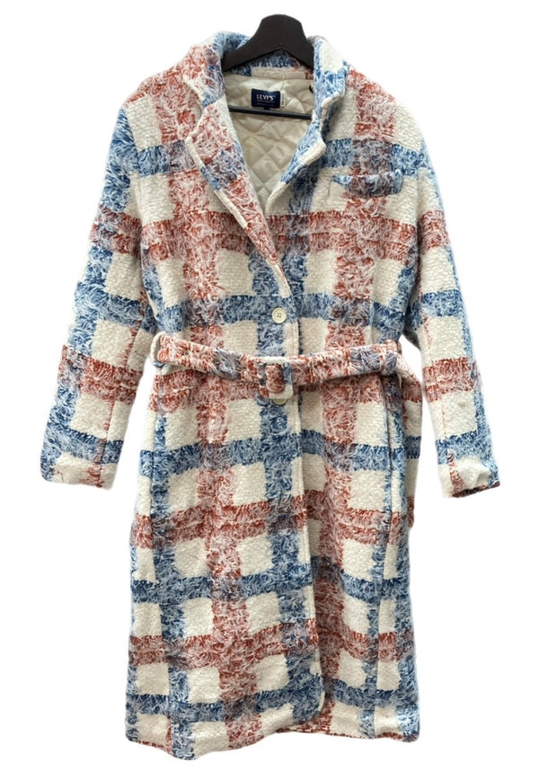 リーバイス Levi's 21FW MADE&CRAFTED BRUSH PLAID OVERCOAT JADA PLAID NATURAL チェスター ロング ボア フリース オーバーサイズ PC9-A0338-0000 コート チェック マルチカラー Sサイズ 104LT-253