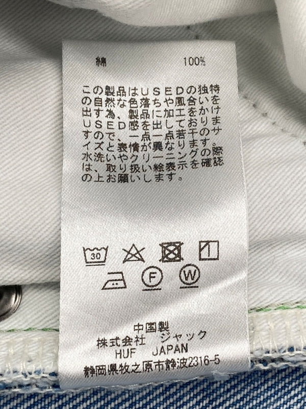ハフ HUF LOOSIES WASHED DENIM PANT ルーズ ウォッシュ デニム パンツ 青 プリント デニム ブルー サイズ 32 104MB-324