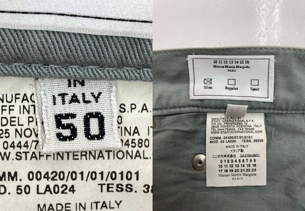 メゾンマルジェラ Maison Margiela 01年 Slim Fit Pants スリム フィット パンツ ここのえ期 ボタンフライ ズボン 灰 無地 LA024 ボトムスその他 グレー サイズ 50 104MB-164
