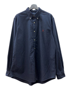 ラルフローレン RalphLauren POLO BUTTONDOWN SHIRT ボタンダウン シャツ CUSTOM FIT 刺繍 長袖 紺 長袖シャツ ワンポイント ネイビー XLサイズ 104MT-2086