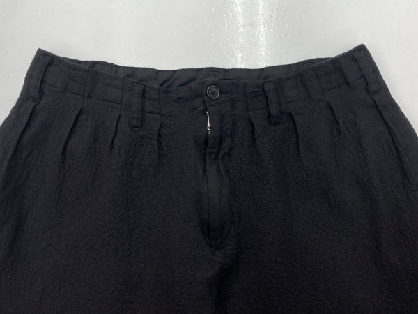 ヨウジヤマモト Yohji Yamamoto POUR HOMME BALLOON PANTS バルーン パンツ 短パン 七分丈 黒 無地 HK-P12-101 ハーフパンツ ブラック サイズ 2 104MB-252