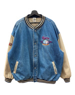 ヴィンテージ vintage Disney ディズニー STADIUM JACKET スタジアム ジャケット スタジャン イーヨー デニム ボタン アウター 刺繍 インディゴ 青 ジャケット キャラクター ブルー 2XLサイズ 104MT-1798