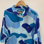 ア ベイシング エイプ A BATHING APE Camo Open Collar Shirt 001SRJ201002I 半袖シャツ ブルー 2XLサイズ 201MT-3909