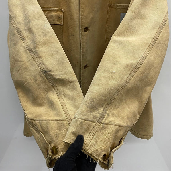 【曜日割引対象外】 カーハート Carhartt 80's 90's チョアコート中綿 キルティングライナー ダック カバーオール ジャケット ベージュ 201MT-4551 VB