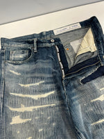 ネイバーフッド NEIGHBORHOOD SCRATCH SAVAGE サベージデニムパンツ パッチワーク ダメージデニム 211XBNH-PTM07 デニム ブルー Lサイズ 101MB-684