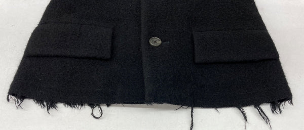 ヨウジヤマモト Yohji Yamamoto 3B テーラード TAILORED JACKET デザインジャケット ダメージ加工 ウール シルク混 シングル フレアスリーブ 日本製 BLACK 黒 FE-J14-139 ジャケット ブラック Sサイズ 104LT-178