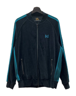 ニードルス Needles RC Track Jacket トラック ジャケット ベロア ダブルジップ 蝶 ジャージ 青 黒 OT233 ジャージ 刺繍 ブラック Lサイズ 104MT-1387