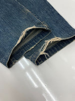 ダブルアールエル RRL DENIM PANTS デニム パンツ ボタンフライ ジーパン ジーンズ USA製 Ralph Lauren インディゴ 青 ロゴ デニム ブルー 31×32 104MB-353